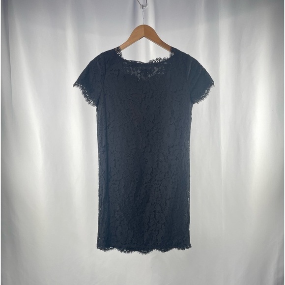Joie Susina Short Sleeve Lace Sheath Dress‎ in Black Size Extra Small - Picture 4 of 6